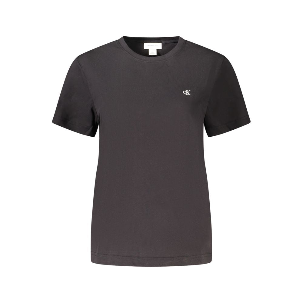 Svart bomulls-t-shirt för kvinnor