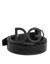Dolce & Gabbana Black Leather Classic Metal DG Buckle Belt