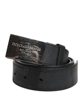 Dolce & Gabbana Black Leather Classic Metal Logo Buckle Belt