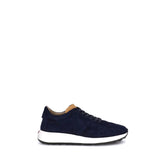 Tod's Blue Calf Leather Bos Taurus Low Top Sneakers