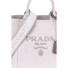 Prada Cream Cotton Shoulder Bag
