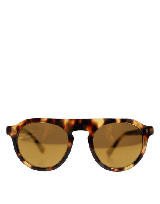 Dolce & Gabbana brune acetat runde leopardprint solbriller