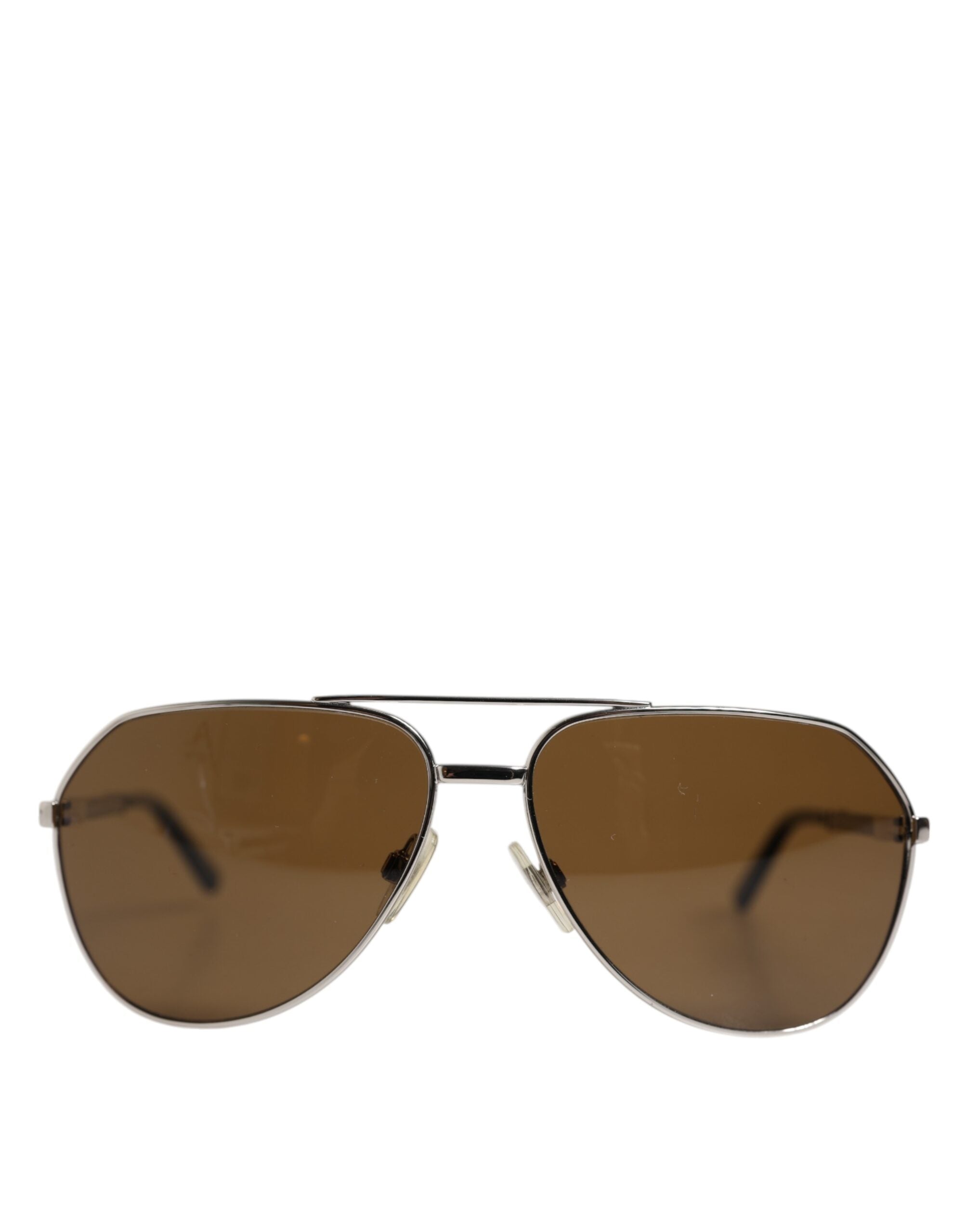 DG2073 Silver Stål Klassiska Pilot Bruna Glas Solglasögon