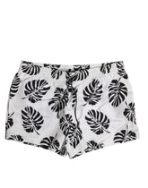 Dolce & Gabbana White Black Print Beachwear Shorts Swimwear