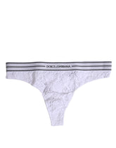 Dolce & Gabbana White Nylon Floral Lace Bottom Panty Underwear