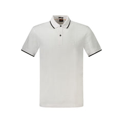 Hugo Boss White Cotton Men's Polo Shirt