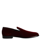 Dolce & Gabbana Røde Bomullsfløyelsslip-on Loafers Formelle Sko