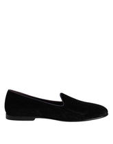 Dolce & Gabbana svarte DG kronebroderte loafers slip-on sko