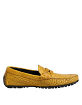 Dolce & Gabbana Gule Eksotiske Skinnloafers Slip On Sko