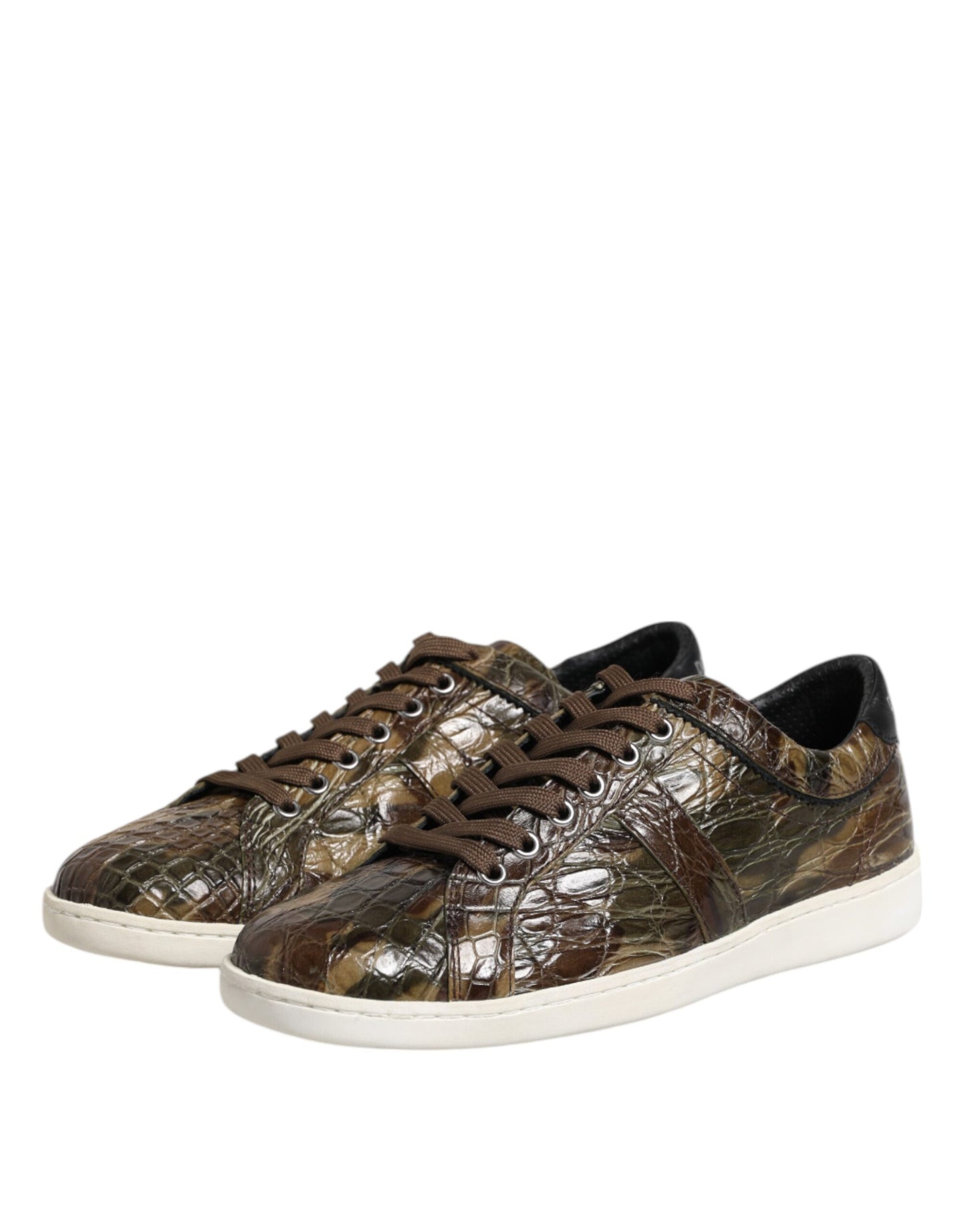 Dolce & Gabbana Bruna Exotiska Läder Låga Sneakers Skor