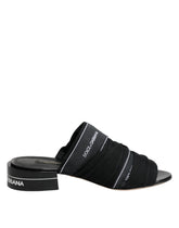 Dolce & Gabbana Black Slides Slip On Sandals Shoes