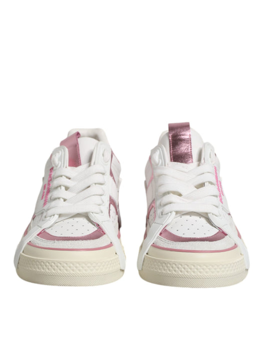 Dolce & Gabbana Vita Rosa Läder Låga Sneakers Skor