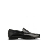 Tod's Black Calfskin Slip-On Loafers