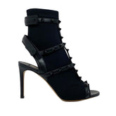 Valentino Garavani Black Leather Stiletto Heel Sandals