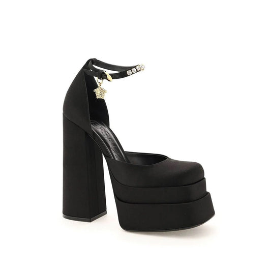 Versace silke-sateng-plattformpumps