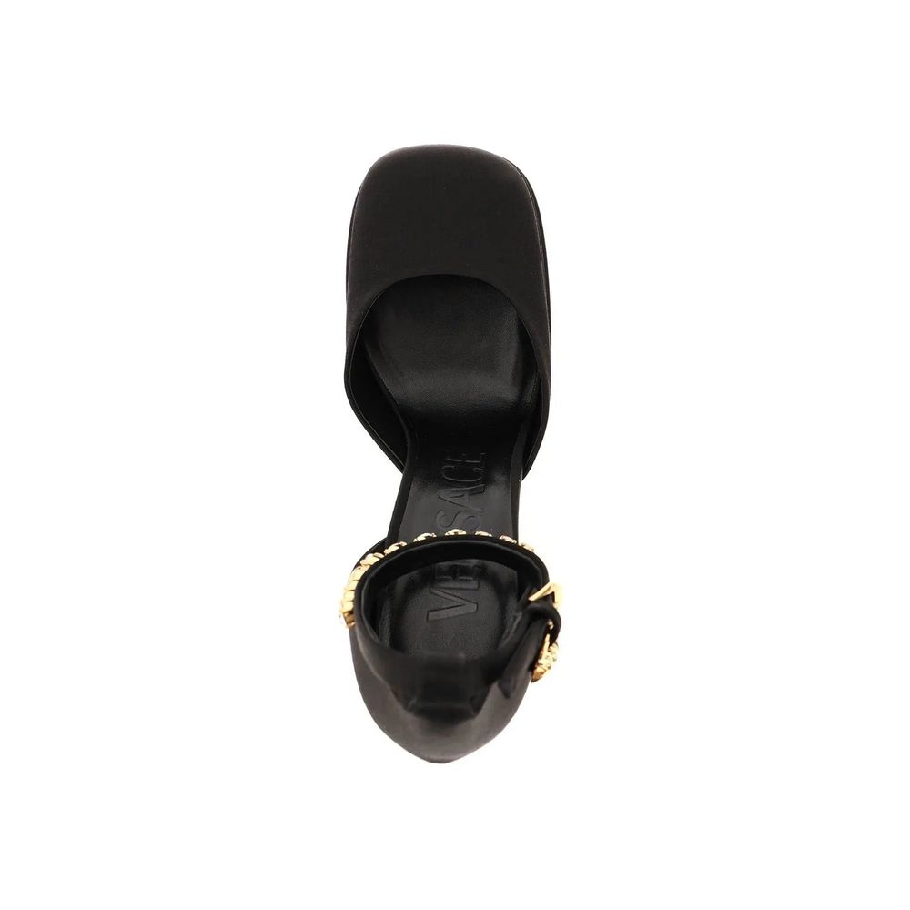 Versace silke-sateng-plattformpumps