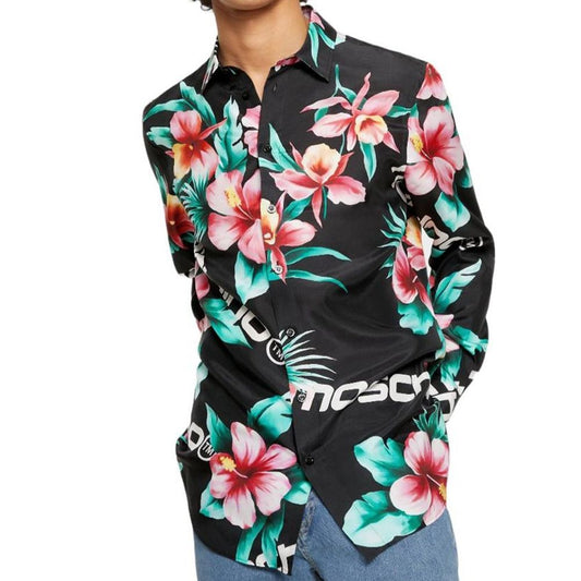 Moschino Couture sidenmönstrad skjorta