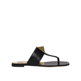 Valentino Garavani Black Calfskin Strap-On Sandals