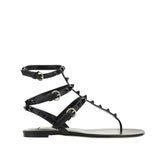 Valentino Garavani Black Calfskin Flat Sandals