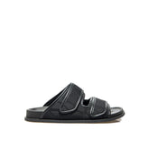 Valentino Garavani Black Fabric Flat Sandals