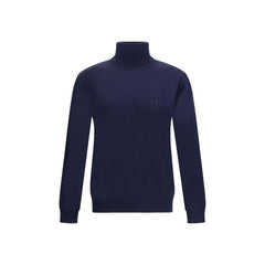 Valentino Blue Fleece Wool Turtleneck