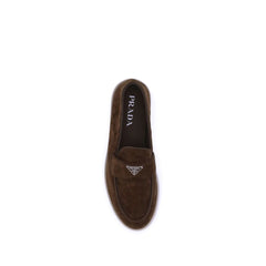 Prada Brown Rubber Slip-On Loafers