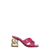Dolce & Gabbana Pink Leather Platform Sandals