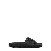 Off-White Black Leather Slippers