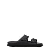 Palm Angels Black Leather Slippers