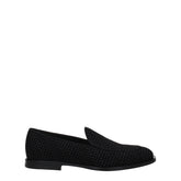 Dolce & Gabbana Black Velvet Slip-On Loafers