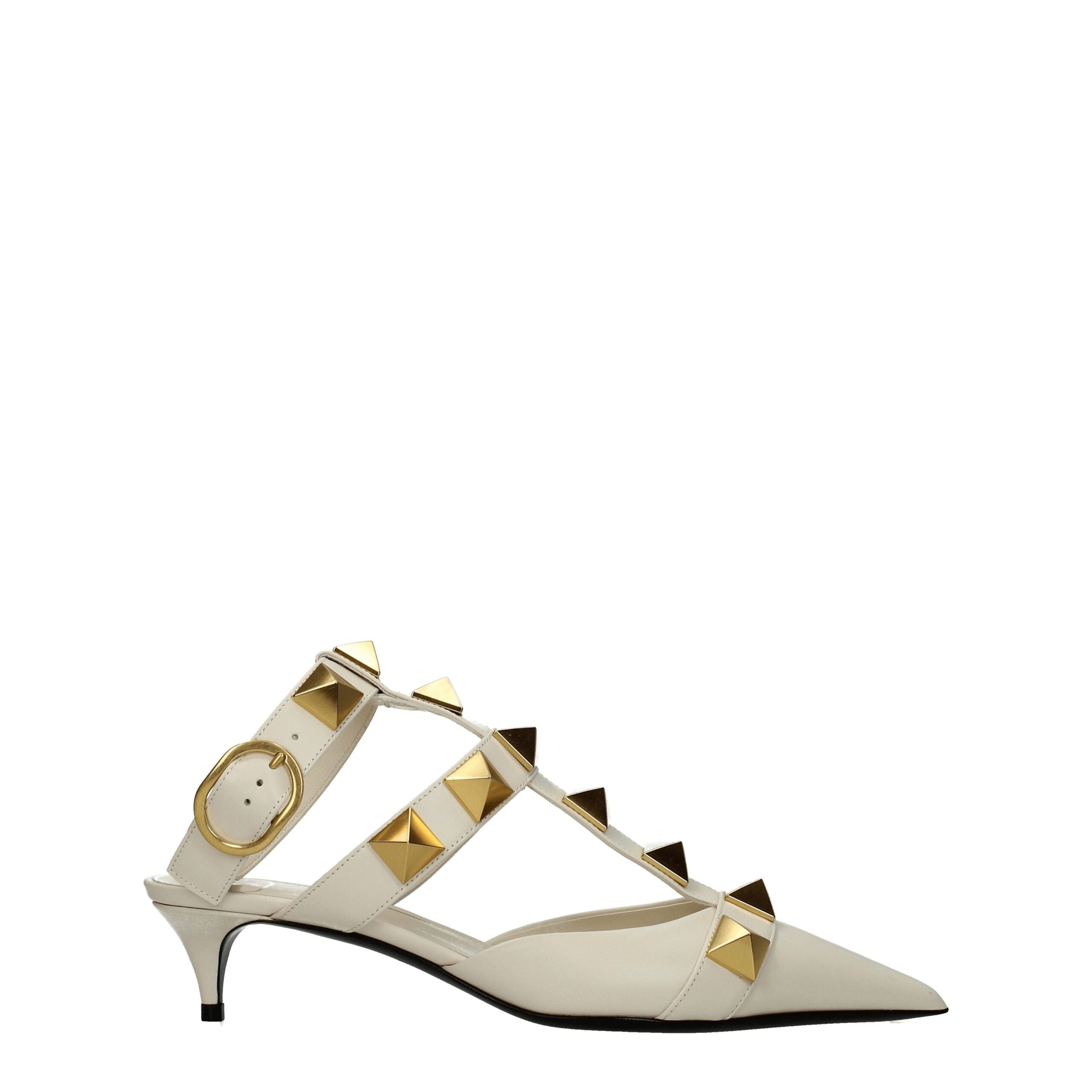 Beige lädersandaler med stilettklack