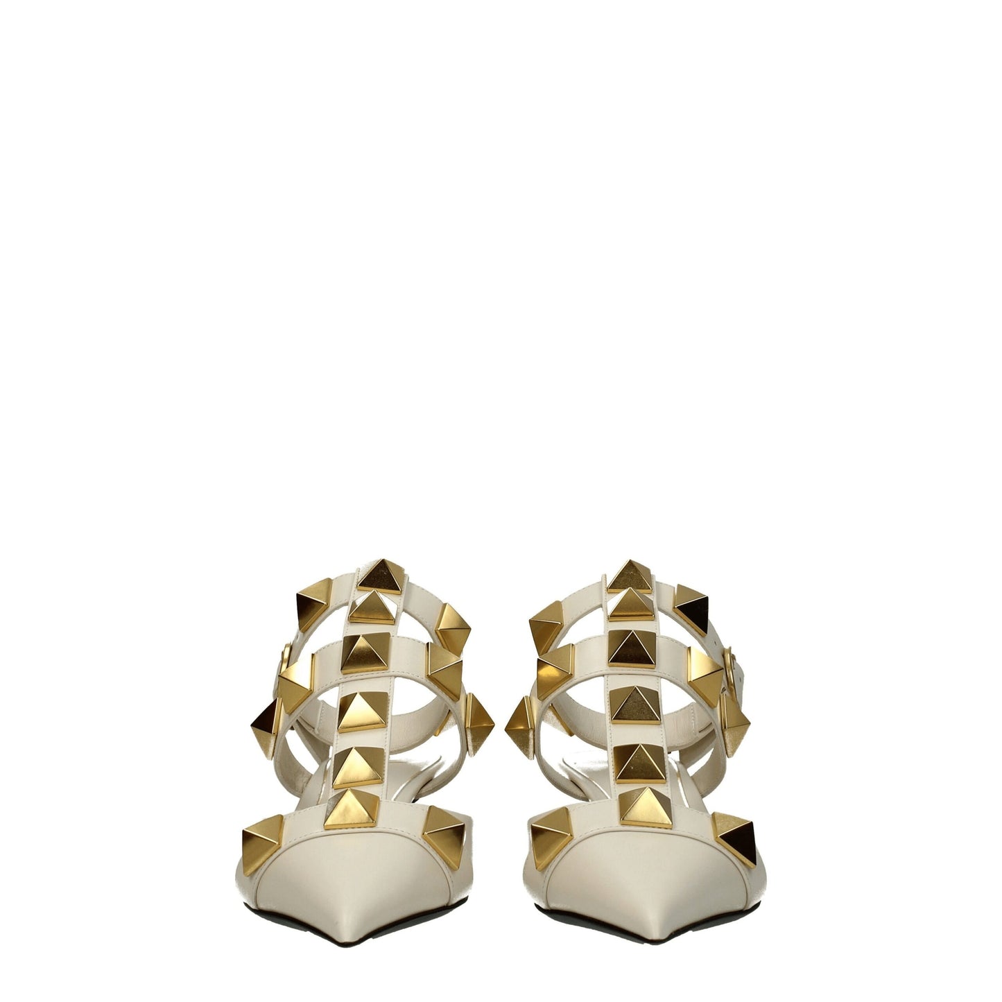 Valentino Garavani Beige Lærsandaler med Stiletthæler