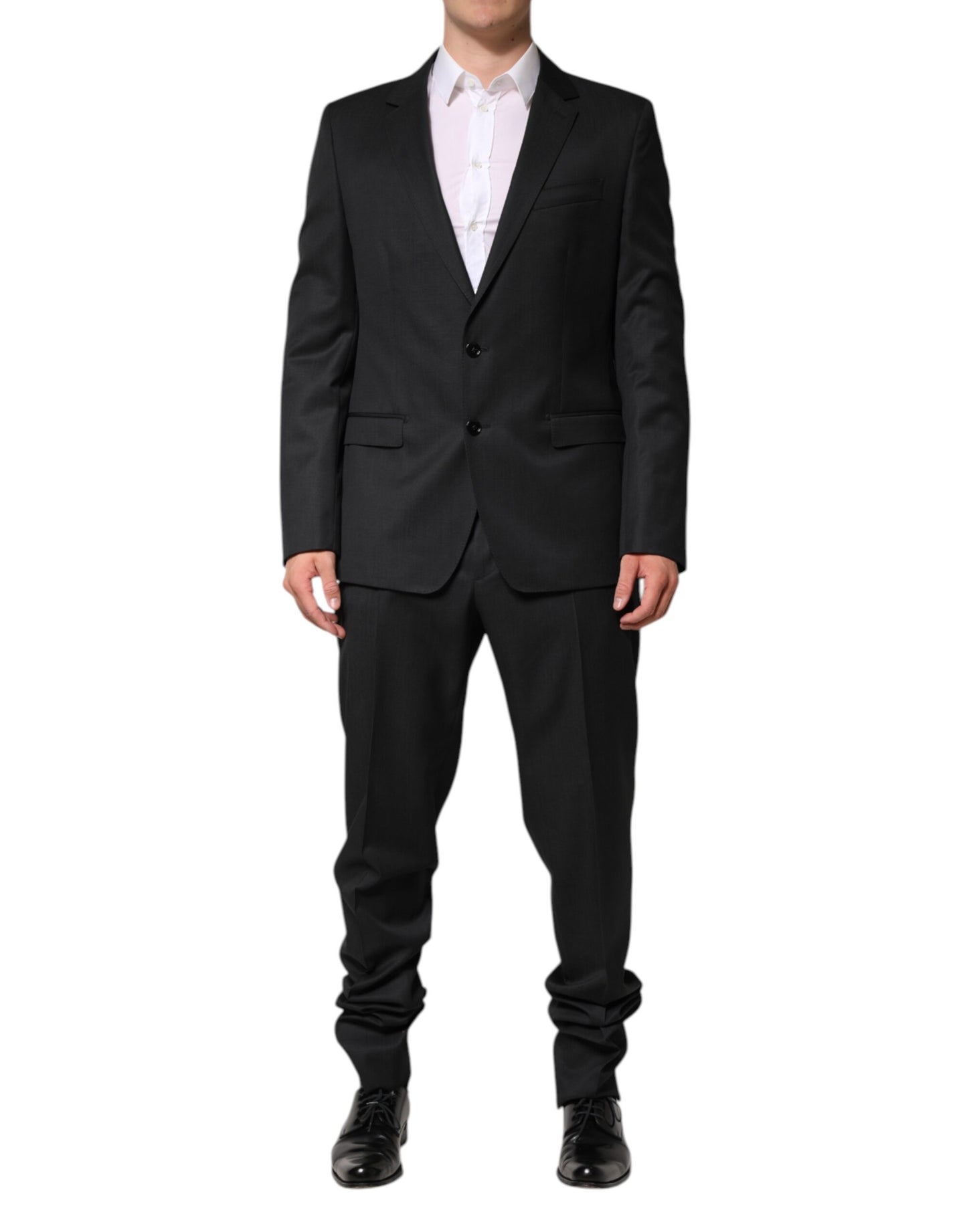 Dolce & Gabbana Dark Gray Wool Single Breasted 2 Piece Suit