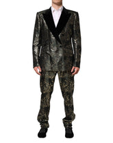 Dolce & Gabbana Metallic Floral Jacquard Silk 2 Piece Suit