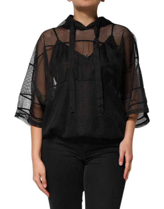 Dolce & Gabbana Svart Gjennomsiktig Hettegenser