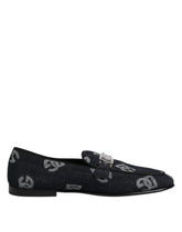Dolce & Gabbana Blå Logo Bomull Loafers Formelle Sko