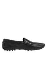 Dolce & Gabbana svarte skinnslip-on mokassin-loafersko