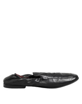 Dolce & Gabbana svarte skinnslip-on herre flate loafers