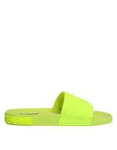 Dolce & Gabbana Grønne Gummi Slides Sandaler Strandsko