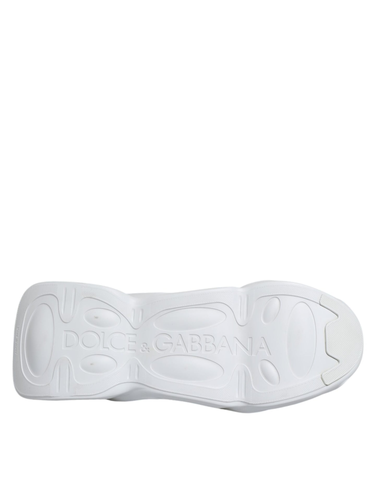 Dolce & Gabbana Hvite Sølv Slip On Wave Sokker Sneakers Sko