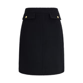 Chloé Black Wool Midi Skirt