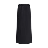 The Row Black Cotton Midi Skirt