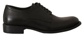 Dolce & Gabbana Black Lace Up Leather Men Formal Derby Shoes