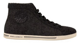 Dolce & Gabbana Grå Ull Bomull Casual High Top Sneakers