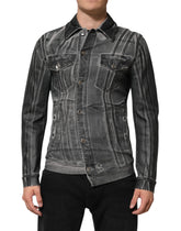 Dolce & Gabbana Gray Washed Cotton Stretch Denim Jacket