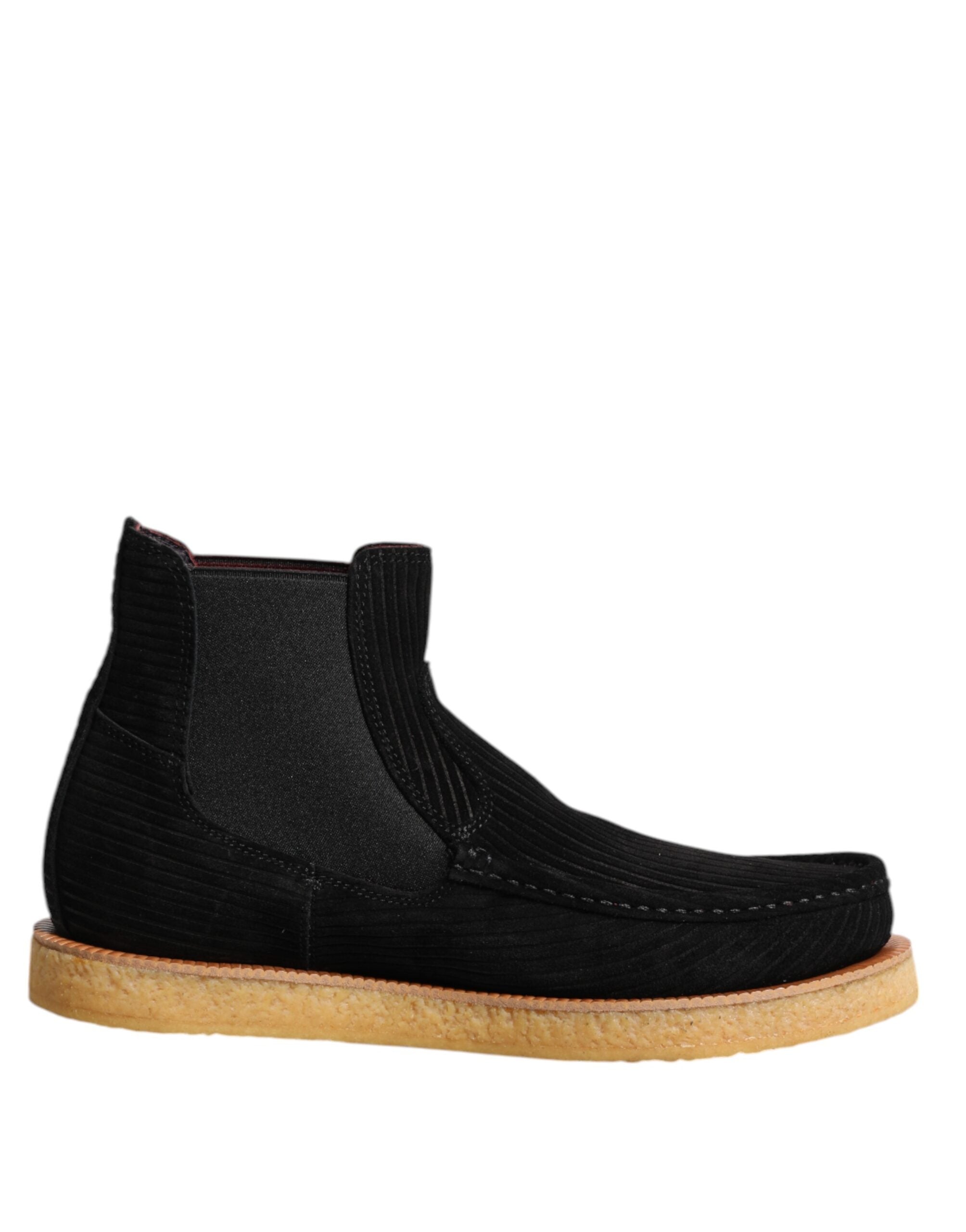 Svarta kalvmocka slip-on ankelstövlar