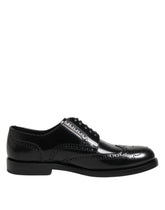 Dolce & Gabbana Svarta Läder Derby Wingtip Formella Skor
