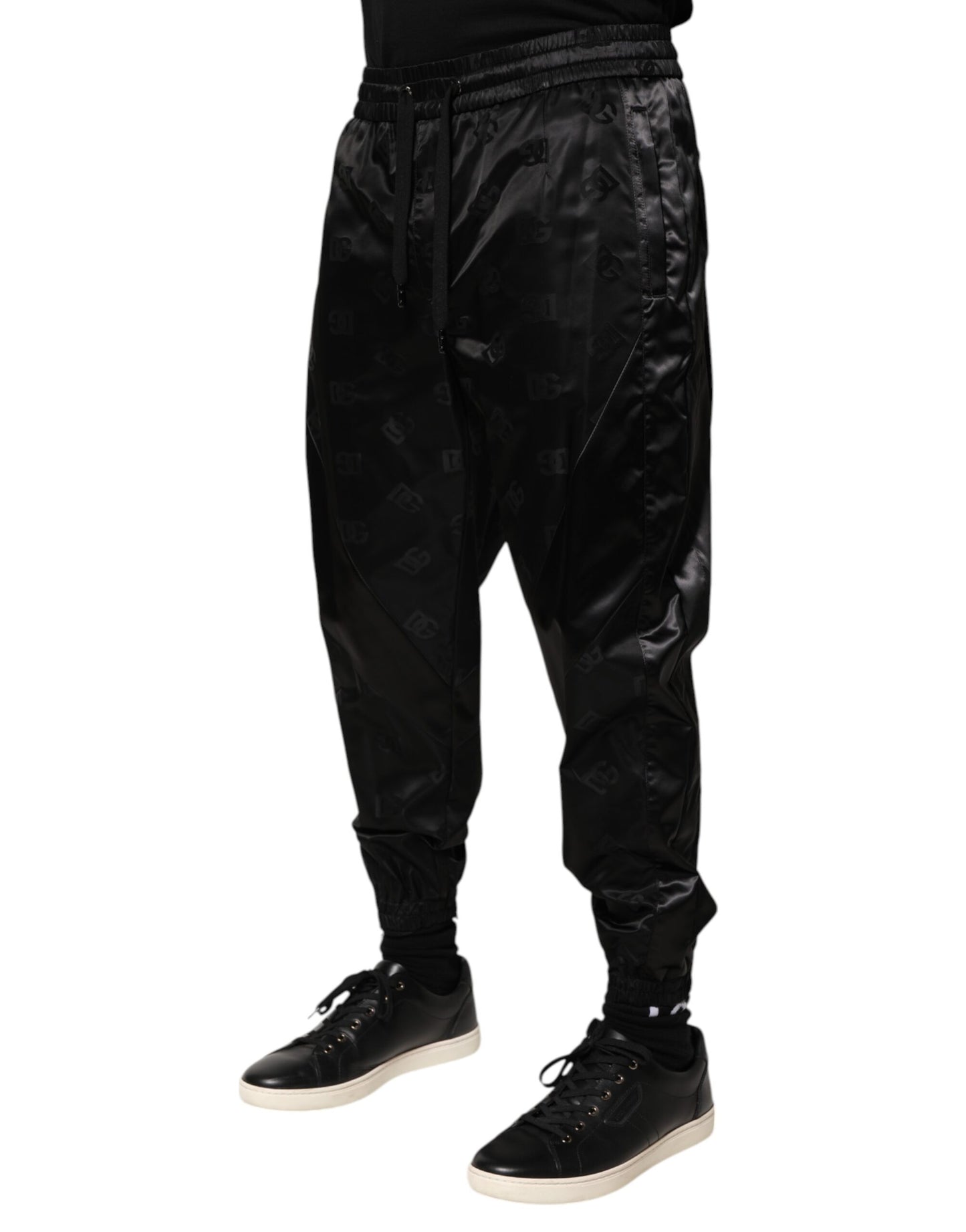Dolce & Gabbana Svarta Logotyp DG Tryck Herr Joggingbyxor