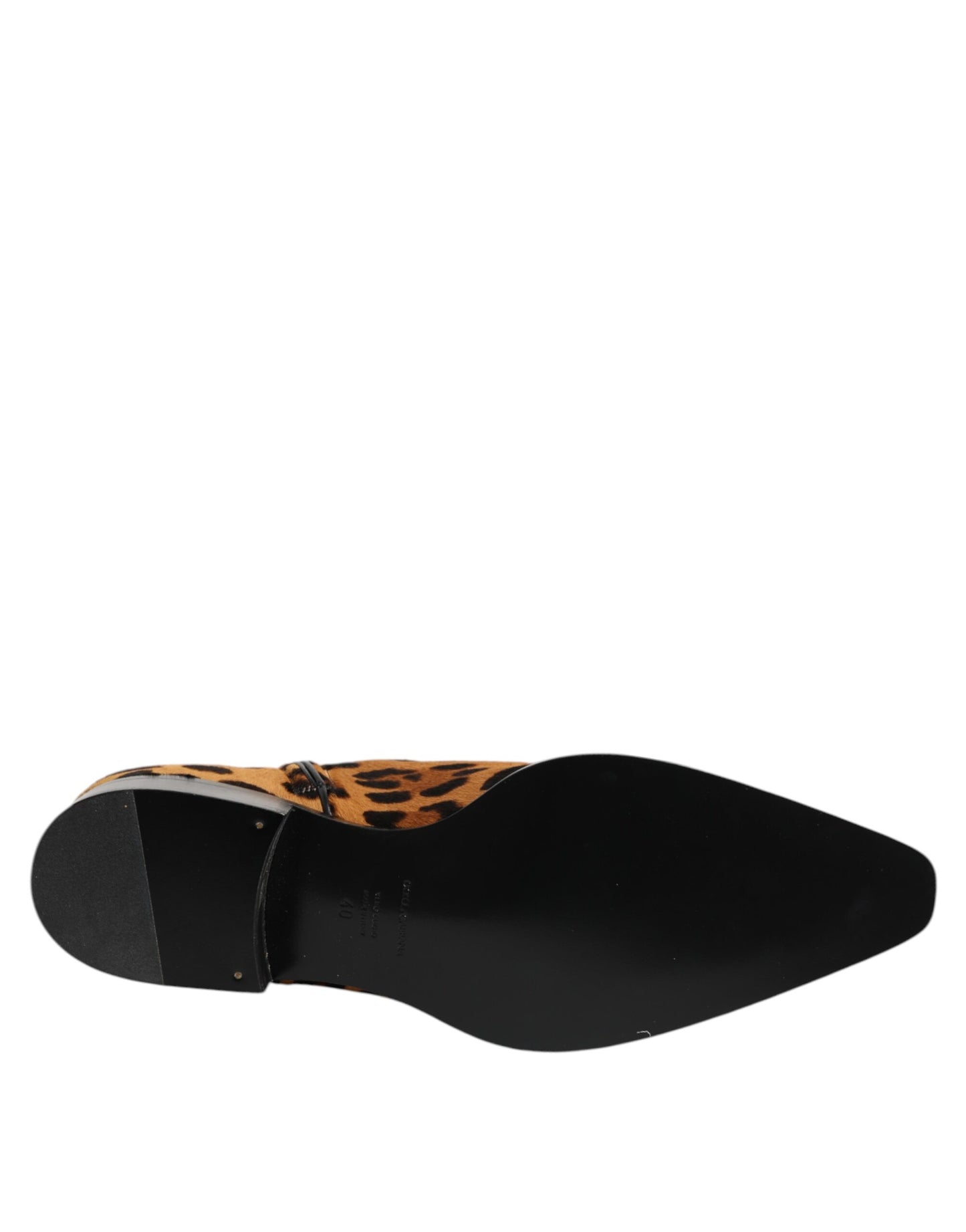 Bruna Leopardkängor i Kalvpäls