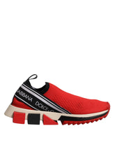Dolce & Gabbana Röda Sorrento Slip On Låga Sneakers Skor